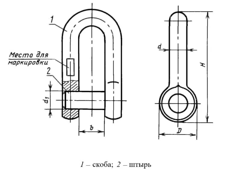 Я 22х36 ГОСТ 765-85 (ч.211-99.5840-03)-Скоба якорная